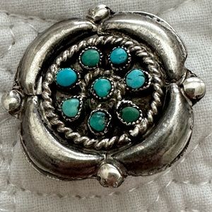 Vintage turquoise and silver pin
